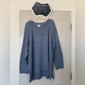 Market & Spruce ryann blue-gray marled texture knit sweater